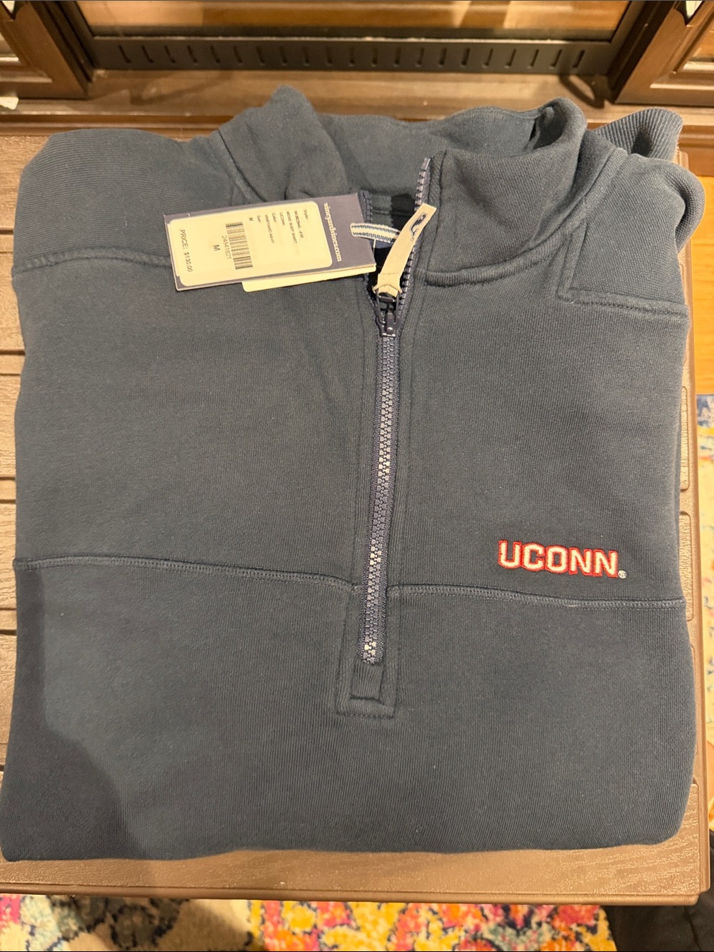 Vineyard Vines UCONN Navy Half-Zip Sweatshirt